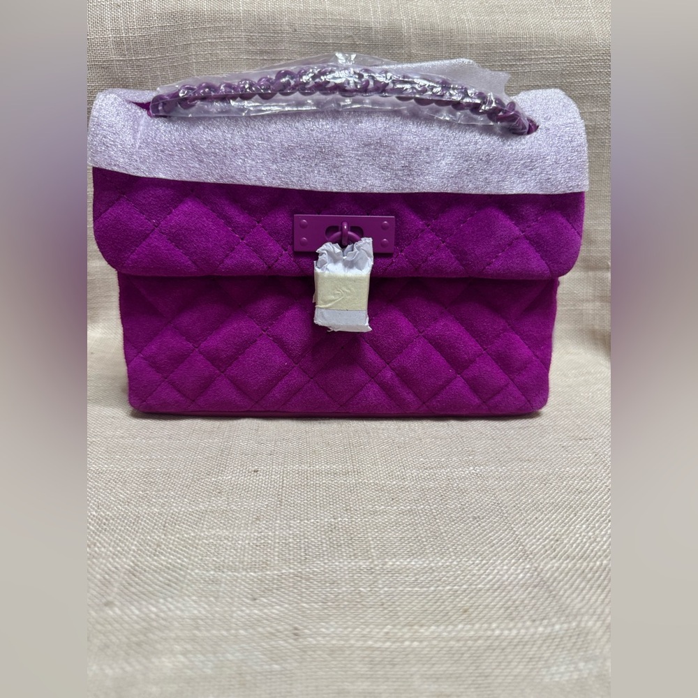 💔💔SOLD SOLD💔💔Kurt Geiger Brixton Vibrant Pink Quilted Suede and Leather Handbag